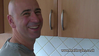 Husband anally fucking chubby wife