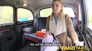 Fake Taxi Nurse in sexy lingerie has car sex