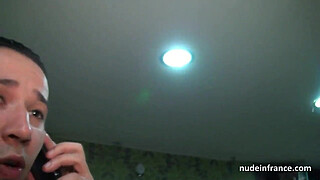 Big boobed amateur french mom hard banged in a sex-shop basement