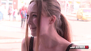 Simona Dreweova is sucking and fucking a stranger in our FuckTruck in public