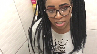 I was caught in the siririca in the bathroom and took two cumshots in the face. {see RED}