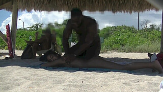 Exhibitionist Girlfriend 17 - I bring Claire to a nude beach and she gets massaged by a voyeur while her boyfriend sits on the side!