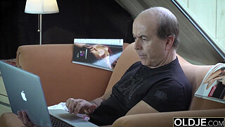 Grandpa caught masturbating by my step daughter she lets him fuck her