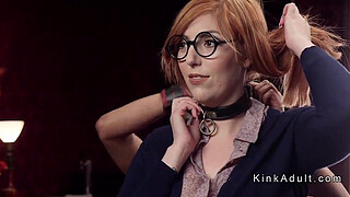 Busty media babe dragged in anal threesome