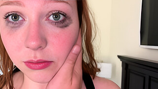 Redhead Teen Arietta Adams Sloppy Face Fuck & Cum in Mouth