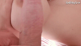 Horny latina with big tits and perfect body is fucked before going to the gym and receives hot milk (creampie) from her - PART1 - HotKittyAria