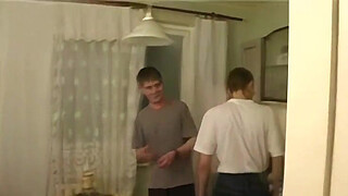 Russian step mom banged by her sons friends