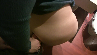 Having fun behind the scene in the bathroom with Montse Swinger