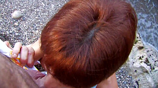 Big tit babe with perfect body fucked in her pussy and ass at the beach