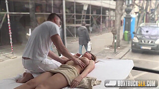 Ayda Swinger titty fucked in public