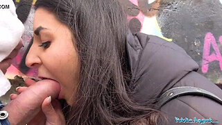 Public Agent Hot creampie climax after outdoor steamy sex session