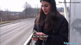 Public Agent Hot creampie climax after outdoor steamy sex session