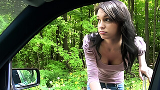 Amateur teen fucking pov outdoor by the road