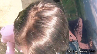 Amateur teen fucking pov outdoor by the road