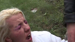 Rough pissing gangbang with an old guy