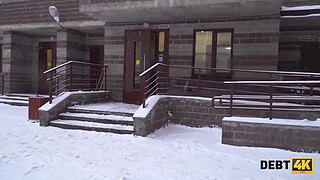 Debt4k. Sexy Rose Wild waitress returns money using her hot body