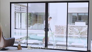 PASSION-HD Big tit Lena Paul fuck and facial with pool boy hunk