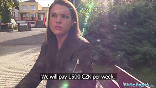 Public Agent Sexy student creampied outdoors