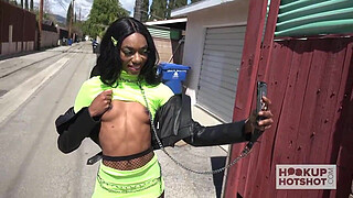 Gorgeous ebony slut Chanel Skye gets her ass pounded rough