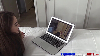 Young brunette Megan toyed and fed cum after hard banging