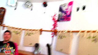 Ugly chubby slut in a crazy threesome