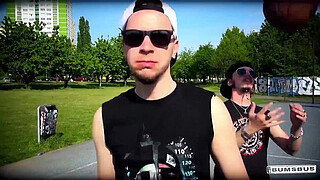 BUMS BUS - Squirting big titted German brunette Jolee Love rides cock in the van