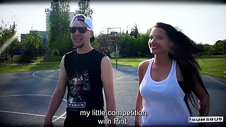 BUMS BUS - Squirting big titted German brunette Jolee Love rides cock in the van