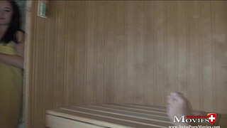 Teeny Sa plays hot cum games in the sauna - SPM Sa23TR05