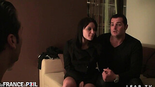 Young sublime brunette French unfaithful fucked by 2 perverts