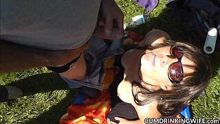 One wife creamed by hundreds of guys