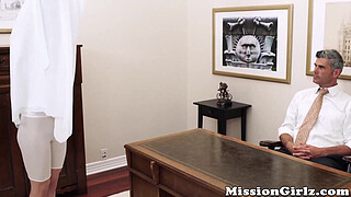 Mormon elder inspects virgin pussy before fingerfucking her