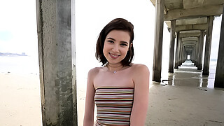 Real Teens - Hot Cute Brunette Teen Doing First Porn