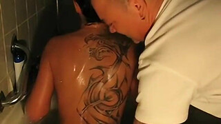 Amateur fisting in the bathroom on voyeur cam