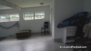 Banging hot big tit teen for cash