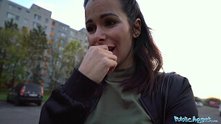 Public Agent Stunning brunette with fantastic tits fucks a stranger to pay a fine