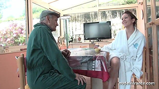 Nice titted french brunette banged by Papy Voyeur