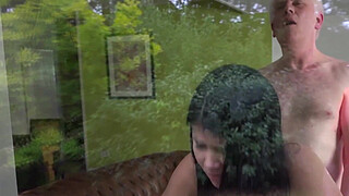 fucked at home by horny old man the teen gets facial cumshot