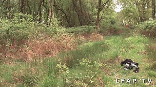 French slut banged in 1 gangbang with Papy Voyeur in the middle of nature