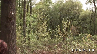 French slut banged in 1 gangbang with Papy Voyeur in the middle of nature