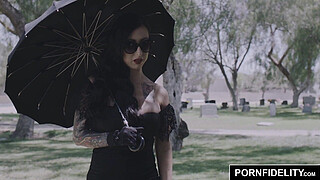 PORNFIDELITY Goth Girl Lily Lane Swallows Big Cock