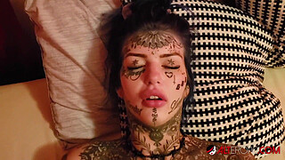 Inked up beauty Amber Luke craves a big cock