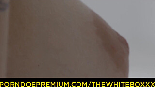 THE WHITE BOXXX - Oiled inked blonde princess Belle Claire enjoys large cock