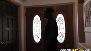 Stella Cox sucks black cocks and gets facial