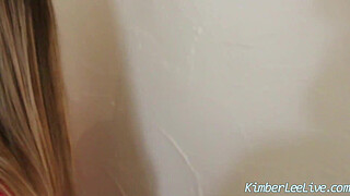 Slutty Wife Kimber Lee Blows The AC Repair Man for Facial!