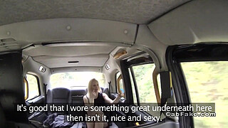 Blonde got foot in the ass in fake taxi