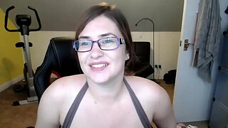 my step sister with huge big tits shows her shaved cunt in front of the camera
