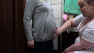 A nurse makes for a pregnant milf milky enema in hairy pussy and massages her vagina. Procedures unexpectedly end in orgasm. Fetish lesbians.