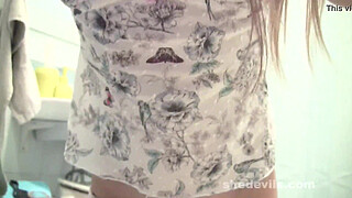 Shaved and skinny young Russian teen Mia cam show