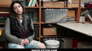 BBW teen thief caught and fucked by her LP officer stepdad
