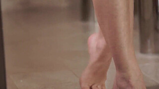 Blonde babes feet cummed